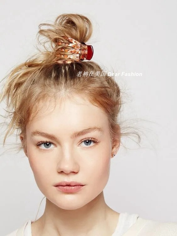 现货章小蕙camilaparis法国长齿法式盘发丸子头抓发饰