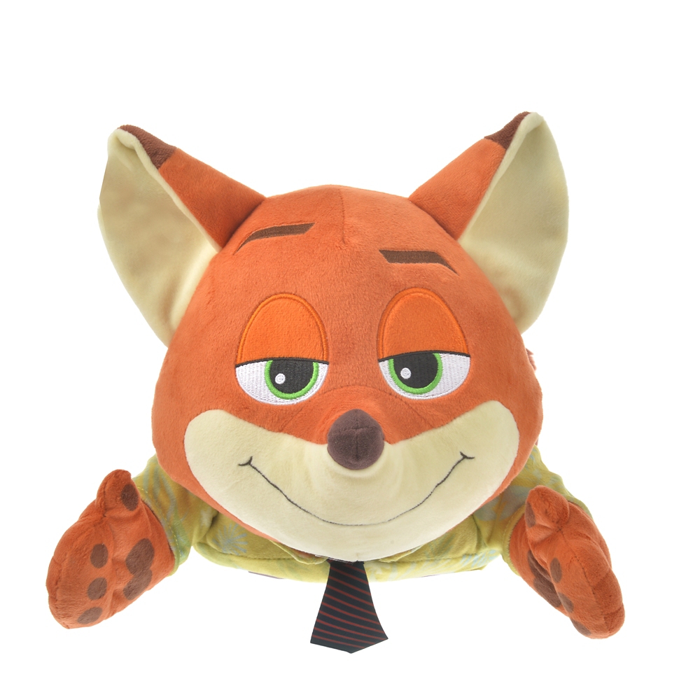 代购日本迪士尼疯狂动物狐狸尼克纸抽毛绒玩具趴趴毛绒布艺类玩具