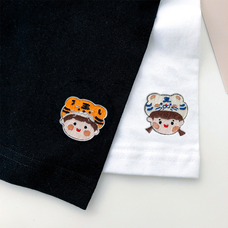 情侣刺绣diy材料包自绣可爱卡通图案绣衣衣服缝纫diy材料套装