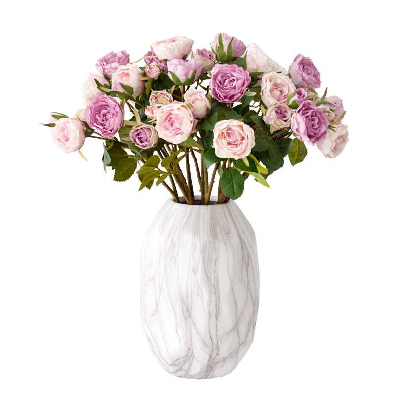 玫瑰古典蔷薇褶皱复古干花效果仿真花假欧式仿真花