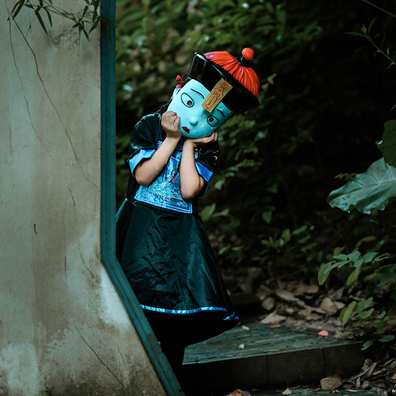 万圣节儿童服装女女女童cosplay衣服童趣清朝僵尸幼儿园服饰