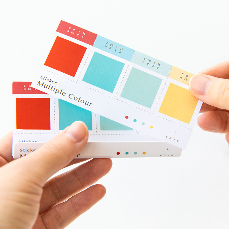 可撕色卡贴纸纯色盐系基础打底标记手帐拼贴贴纸