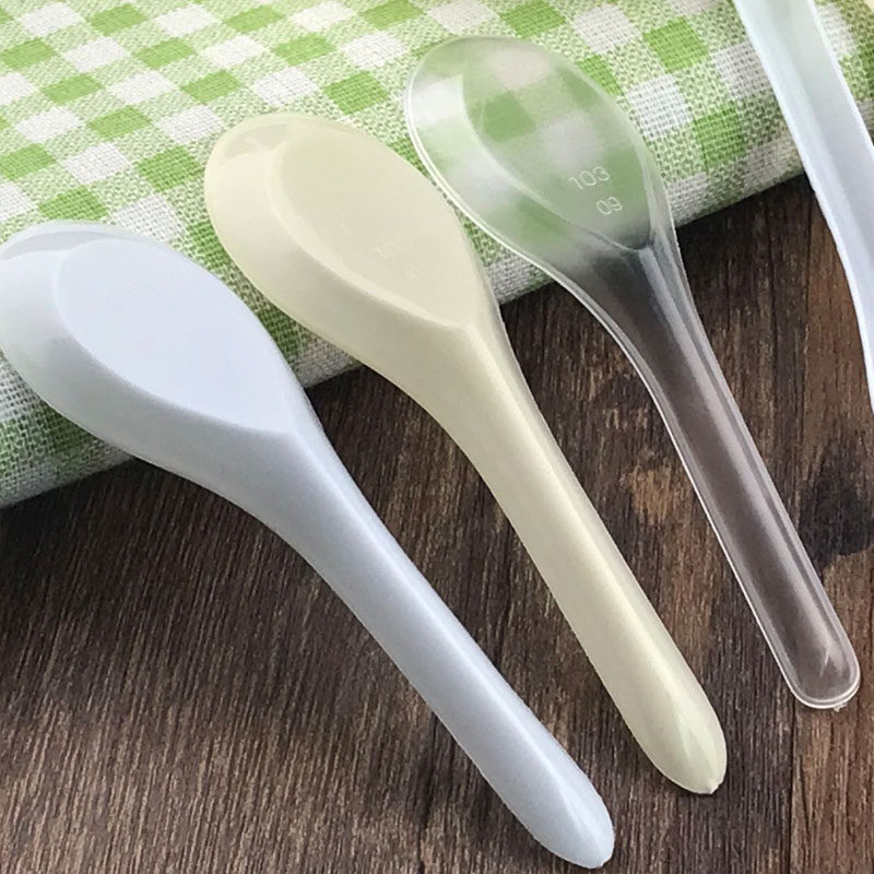 勺子透明汤匙一次性塑料饭勺豆腐花汤勺叉