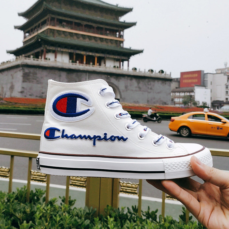 回力力帆布鞋冠军联名款鞋2021春季新款白色帆布鞋