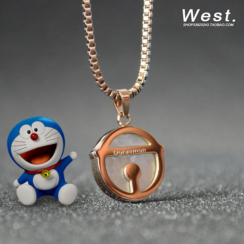 多啦钛钢饰品女款时尚日韩盒子情侣项链螺钿项链