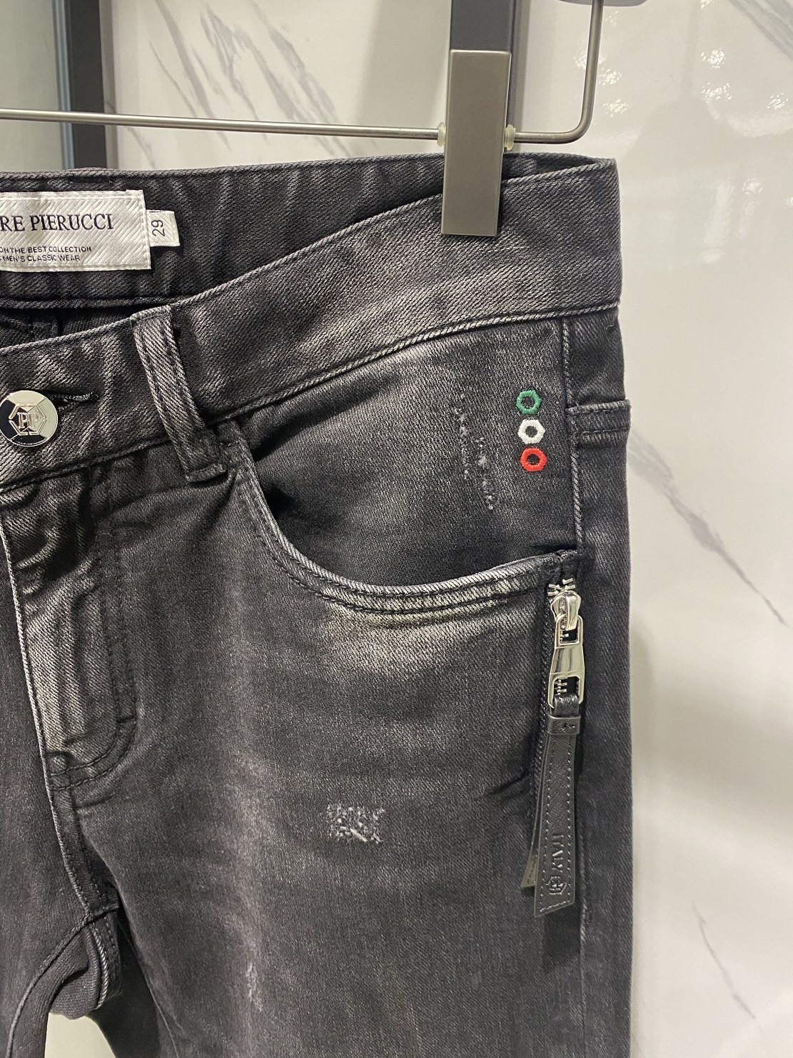 pierrepierucci现货秋冬新款潮牌美式轻奢男士牛仔裤牛仔裤