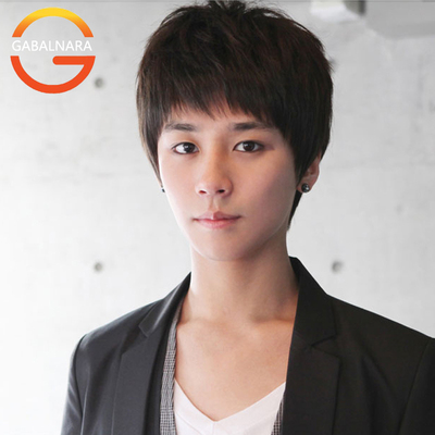 韩版男士短全真人发丝直发手织男生发型学生顶真头套日常整顶假发