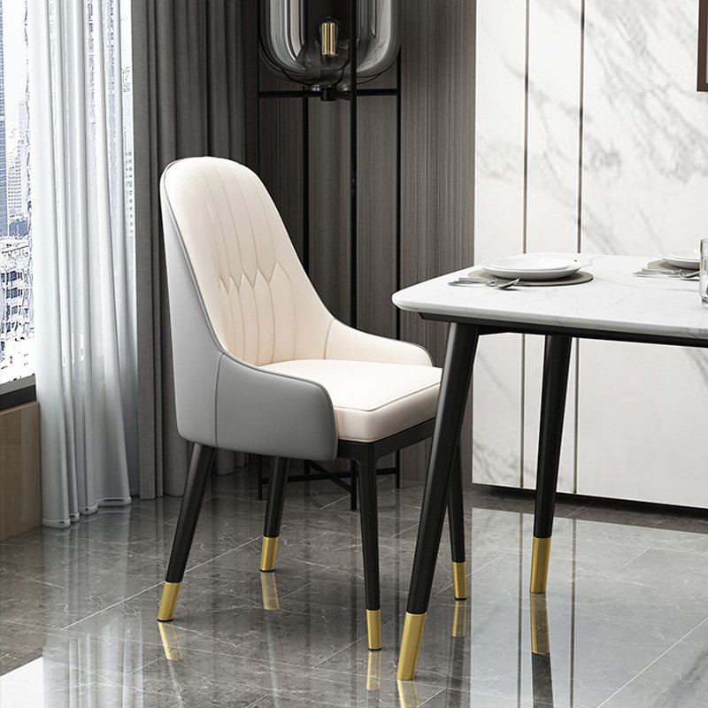 北欧餐椅家用现代简约网红轻奢靠背皮质凳子火锅食堂餐桌椅