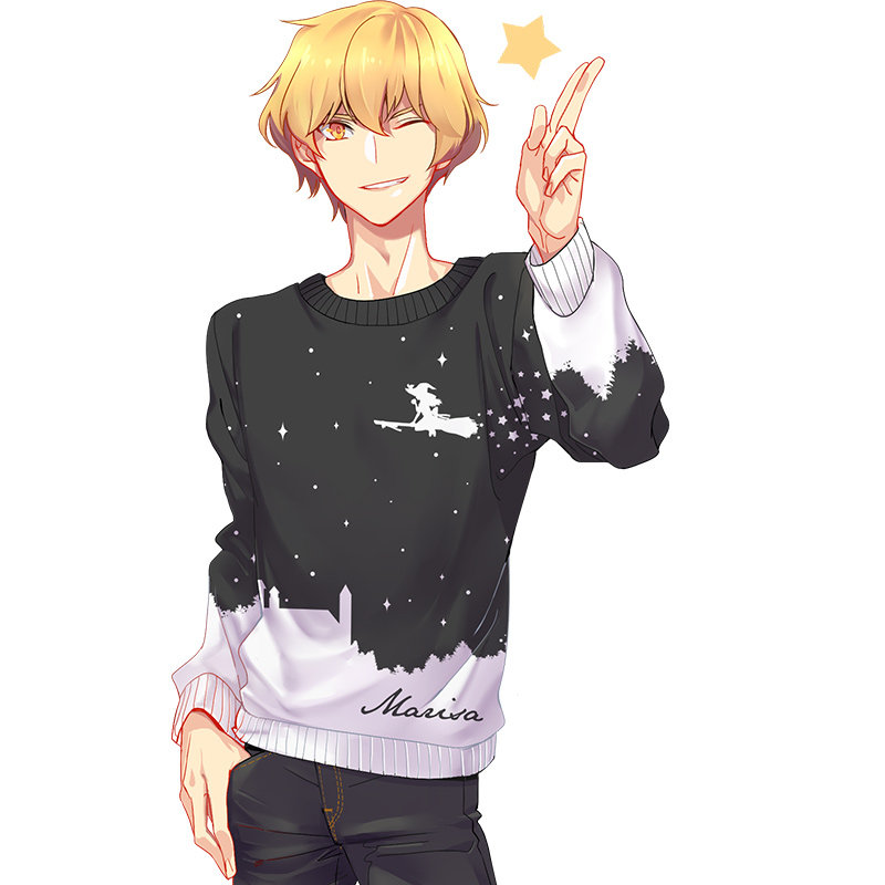 漫踪东方project雾雨魔理沙套头毛衣动漫周边服装二元次衣服长袖