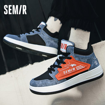 Semir ເກີບ sneakers ສູງເທິງຜູ້ຊາຍ 2024 ພາກຮຽນ spring ສີໃຫມ່ blocked ເກີບ skate ຫນາ soled ເກີບບາດເຈັບແລະຜູ້ຊາຍອະເນກປະສົງ
