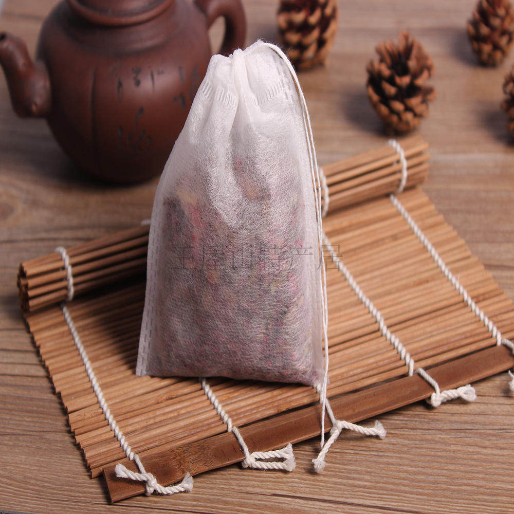 100片10x12cm抽线无纺布茶袋/泡茶袋茶包袋空茶袋煮药粉袋卤料袋