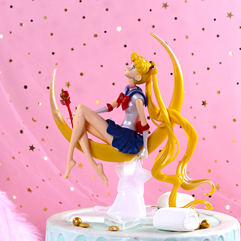 月亮美少女战士蛋糕装饰摆件水冰月月野兔女神生日甜品台烘焙摆件_双