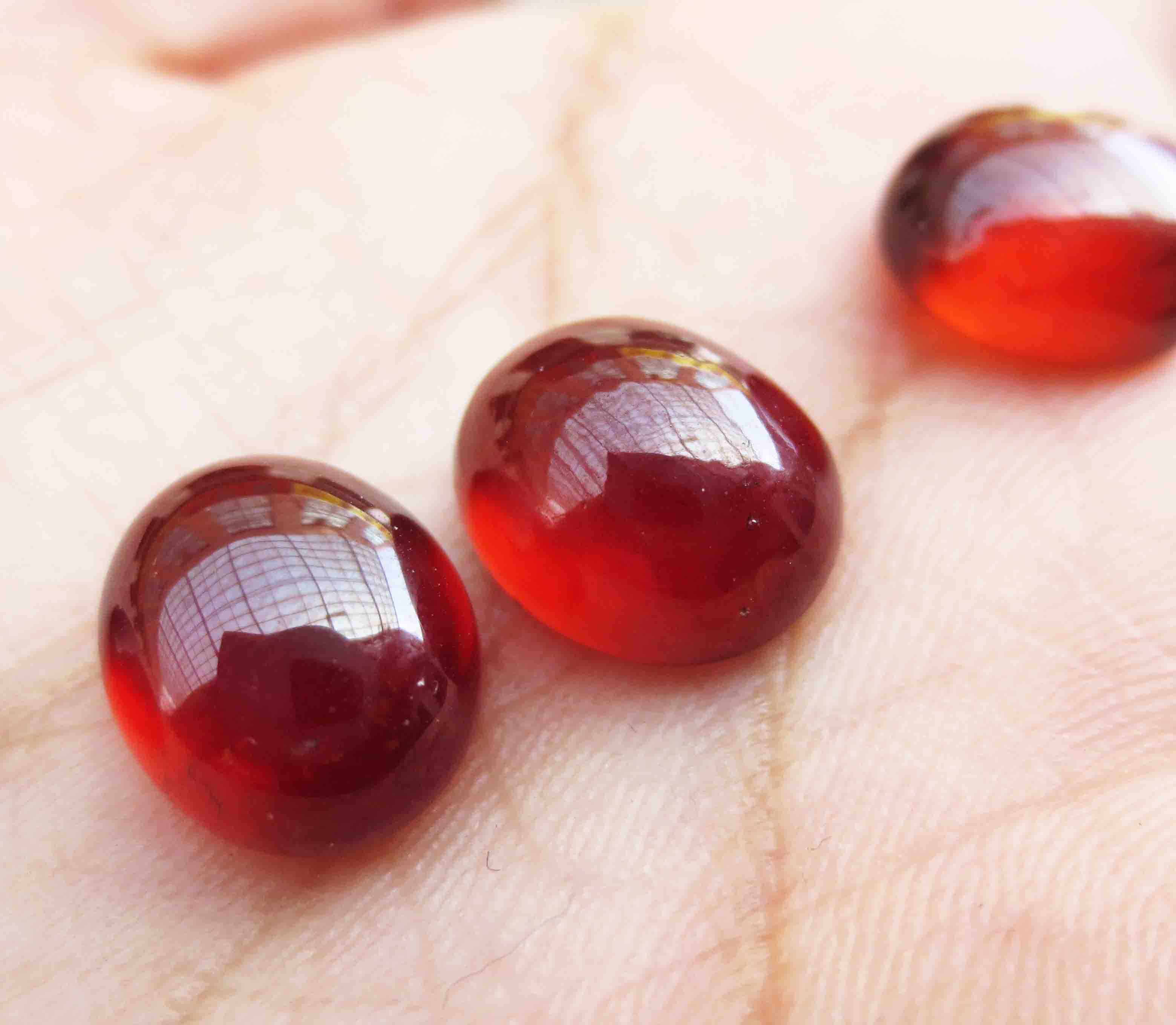 莫桑比克天然石榴石裸石戒面素面蛋面12mm定制戒指其它首饰