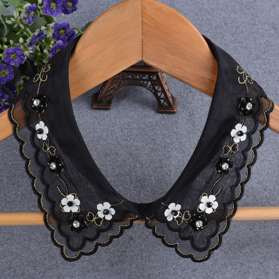 高端钉珠水钻假领子女装饰领圈衬衫衣领领子假领