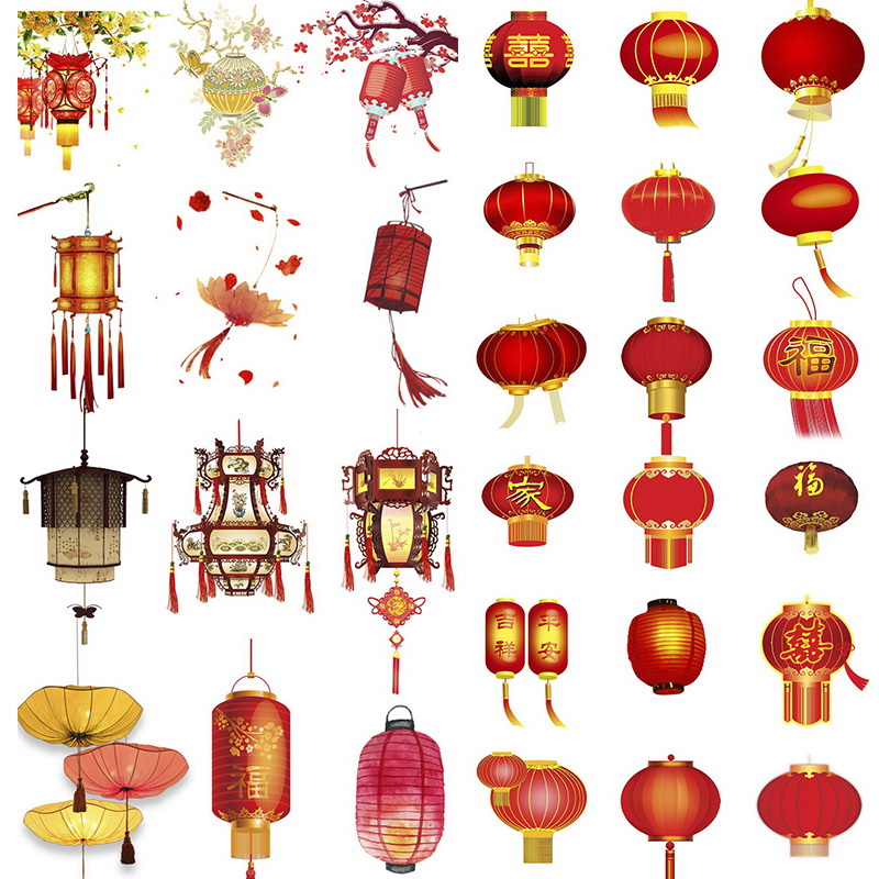 100款古风传统古代中国国风春节过年灯笼设计设计素材