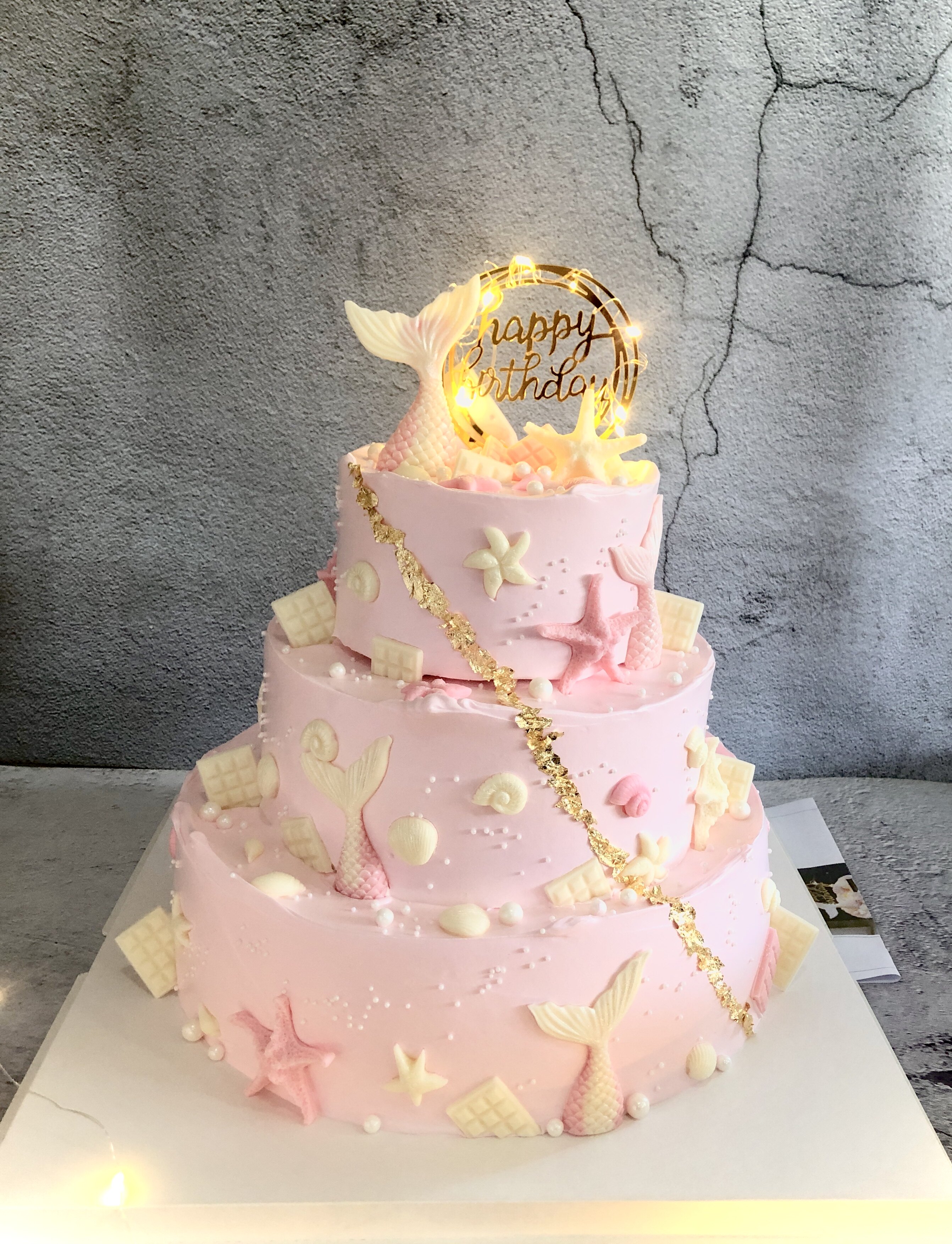 2021百天女友宝宝女孩尾巴宴鱼新款周岁生日蛋糕新鲜蛋糕