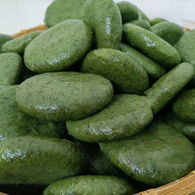 夹心带馅贵州艾草蒿草糯米手工糍粑艾叶粑粑年糕