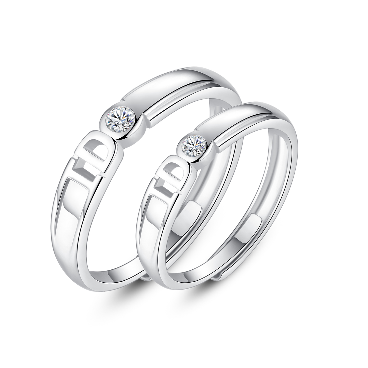 原创设计s925纯银饰品字母情侣手饰ido我愿意男女对戒结婚订婚戒