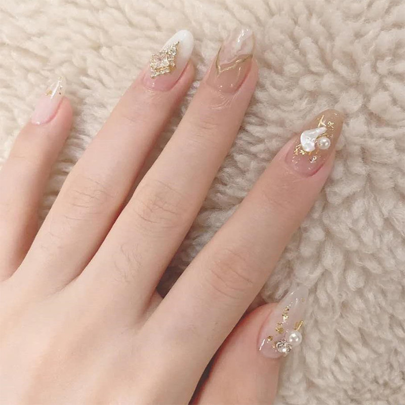 小红书2020新款网红流行日式美甲裸粉玉脂奶茶色冰透指甲油胶显白