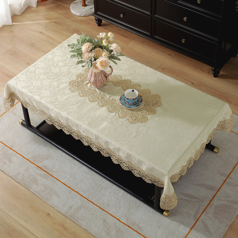 桌布欧式茶几蕾丝盖布现代简约长方形美式布艺轻奢桌布