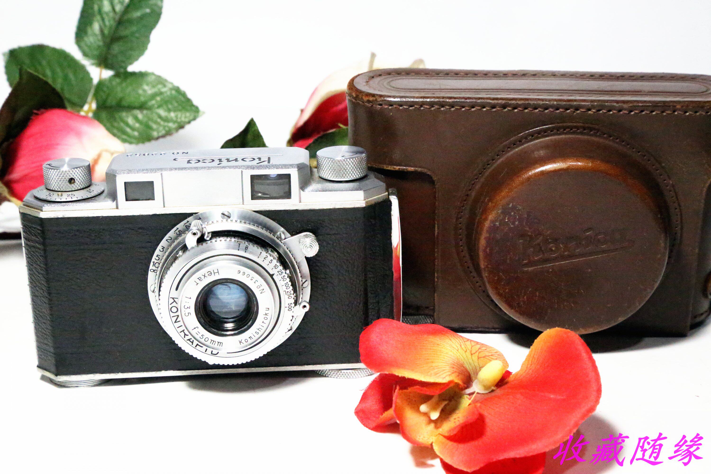 古董相机柯尼卡konica旁轴胶片折叠西洋拉脖老相135胶片单反