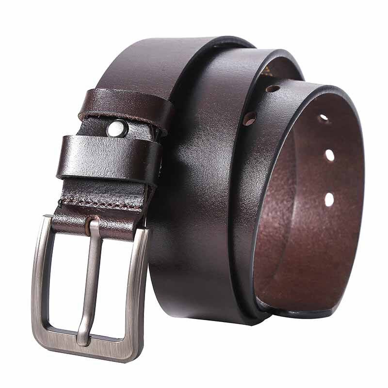 头层牛皮 新款带男士真皮针扣腰带男休闲青年复古裤带潮ins正品