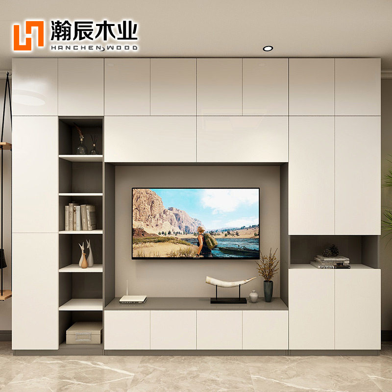 北欧轻奢客厅组合电视柜现代简约背景墙电视柜