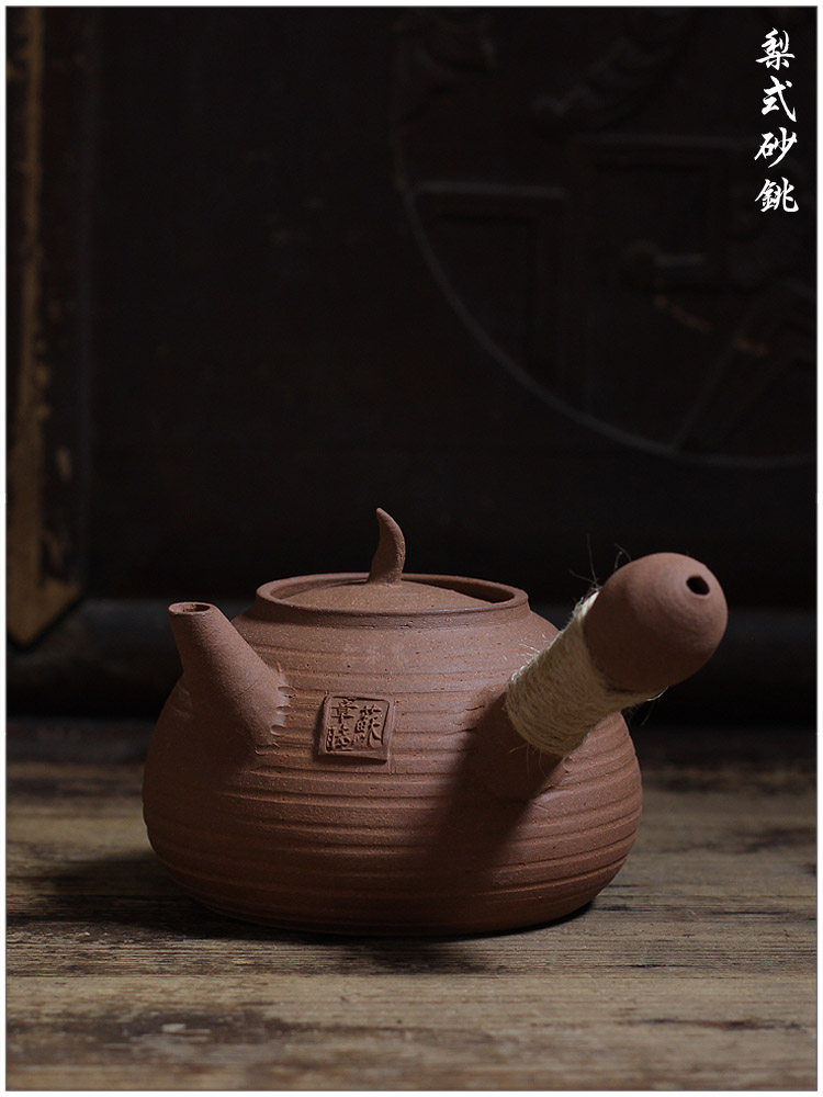 苏章睦梨式砂铫古陶老茶鬼潮州手拉薄锅仔粗砂铫壶玉书煨