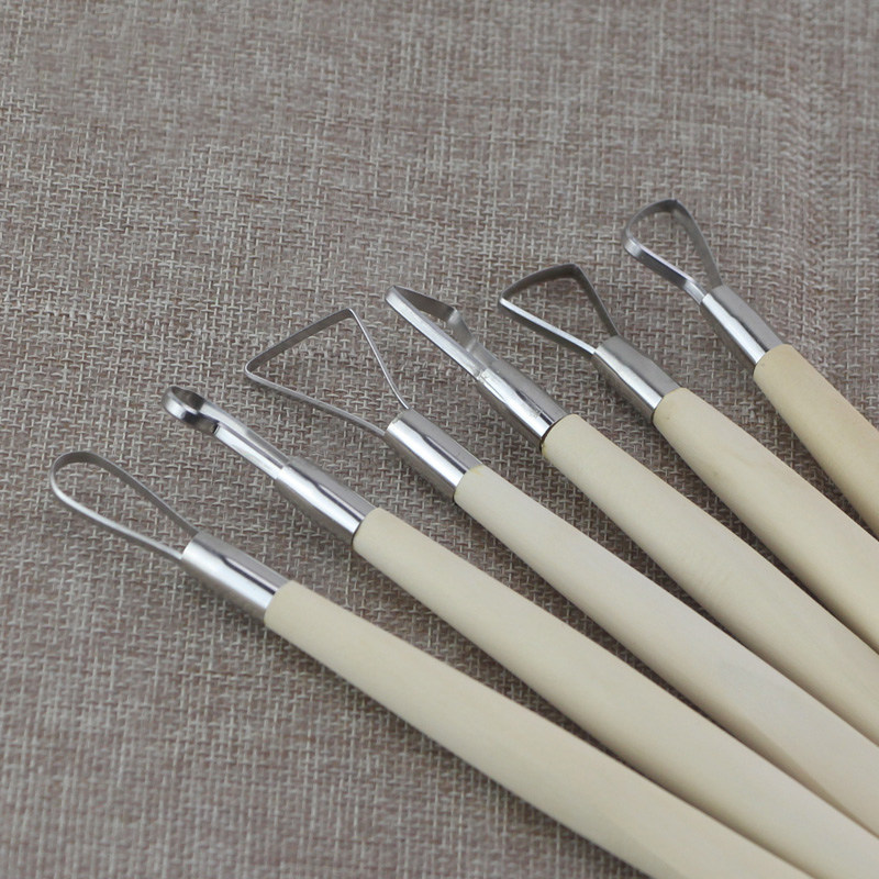 修坯扁丝刀件套单边钢丝刮刀泥塑刀陶陶艺雕塑模型制作工具