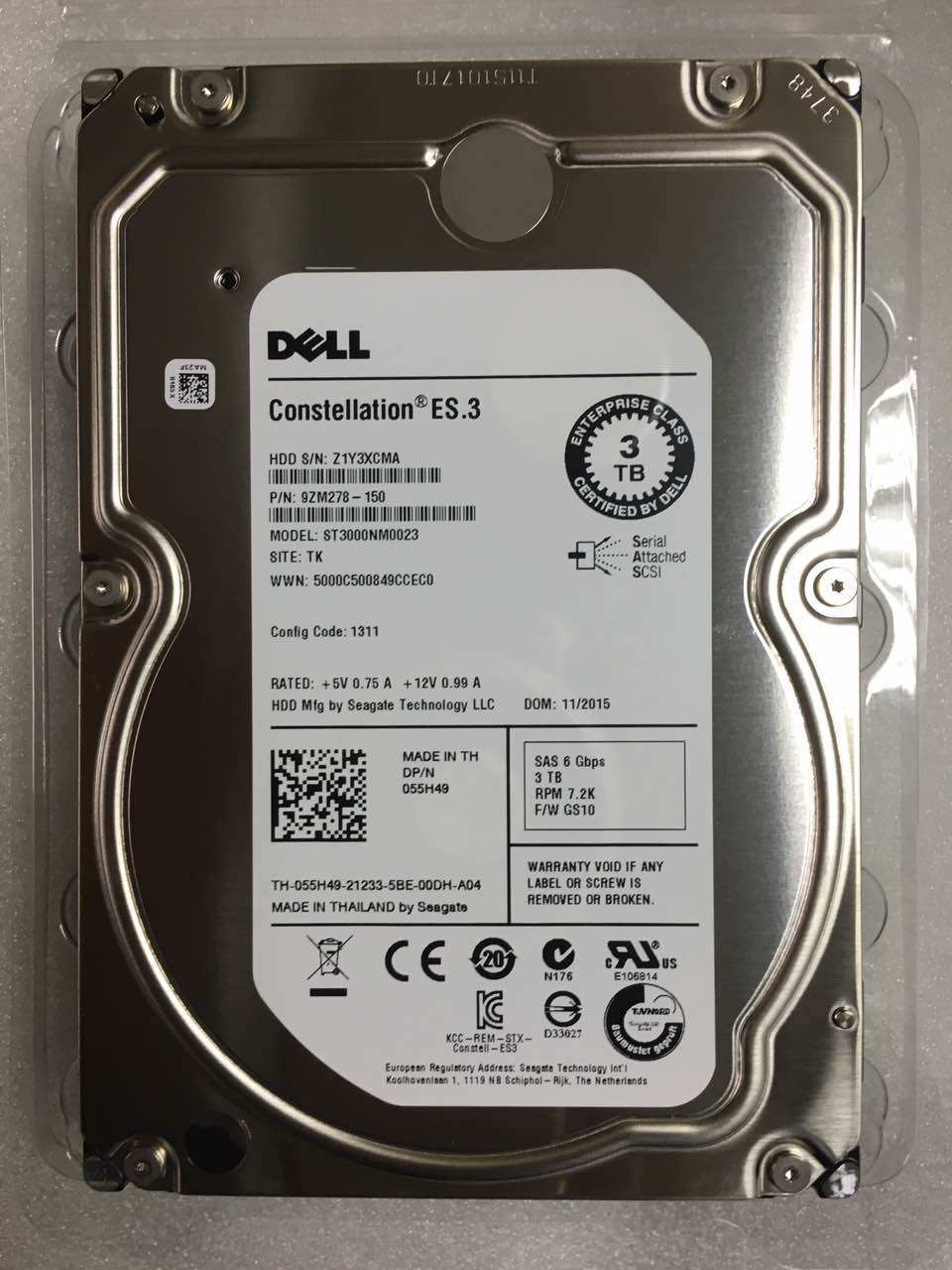 dell存储硬盘3t3tbsas7.2knx3000nx3200md3200i机械硬盘