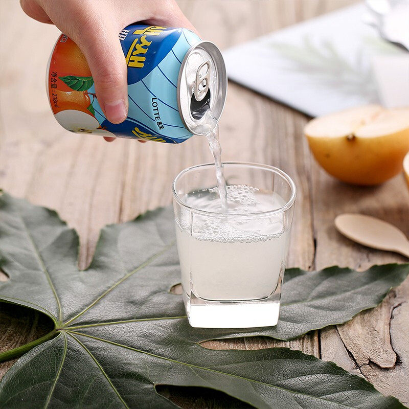 韩国原装进口乐天梨汁整盒238ml12罐果粒果肉饮品果味