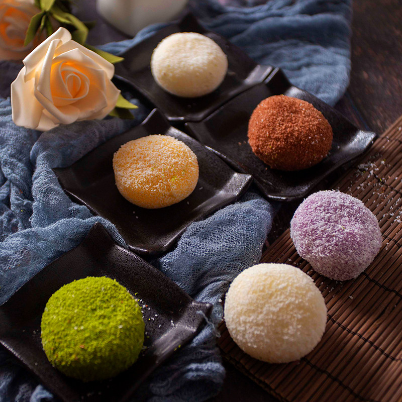 美滋味洋风椰蓉大福250g*6袋抹茶芒果可可蓝莓榴莲网红雪媚娘零食