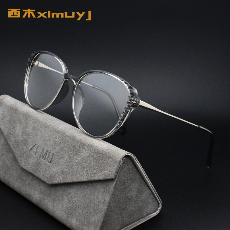 2021超轻时尚透明近视眼镜框女款潮水水晶切割眼镜架