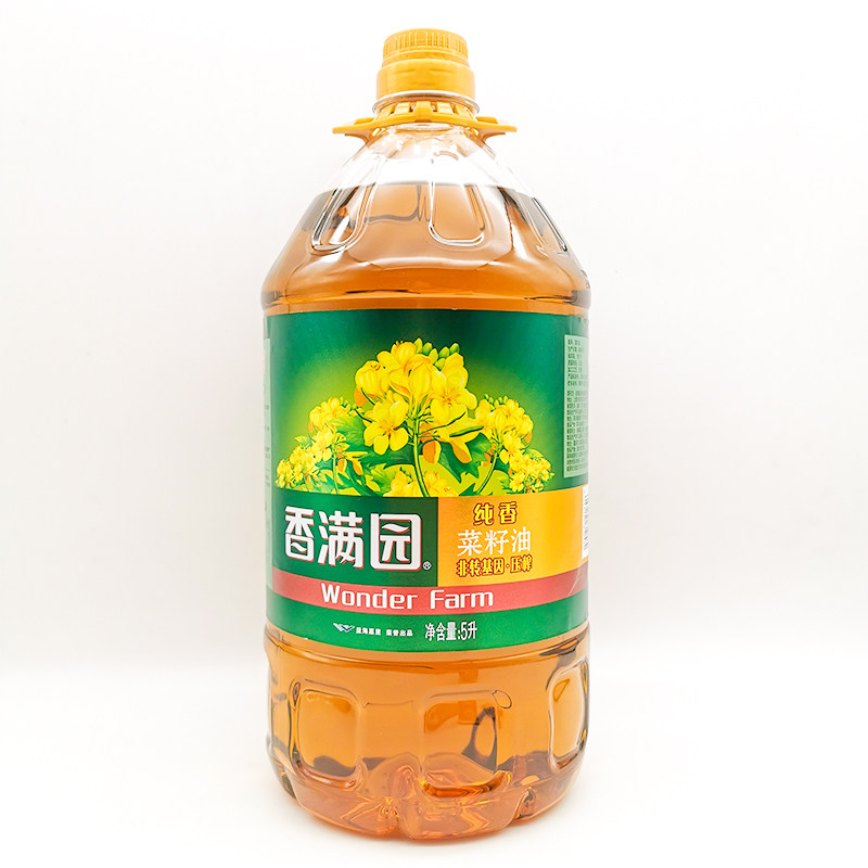 菜籽油包邮香满园纯香5l转基因物理压榨桶装食用油菜籽油