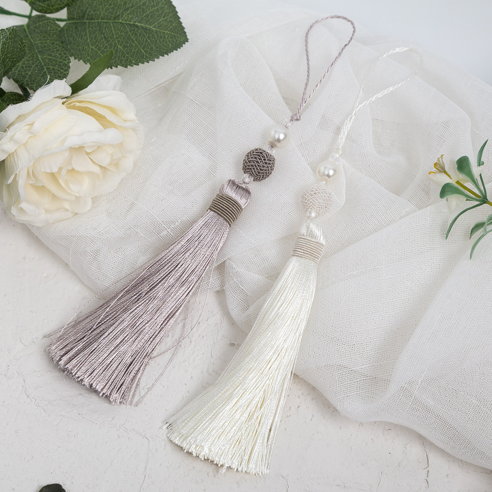 唐兔兔 镂空网格珍珠中国风复古手工diy饰品配饰流苏挂件吊穗扇坠