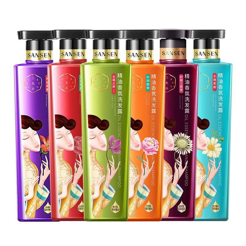 百雀羚三生花洗发水套装男女去屑止痒柔顺香味持久洗发水