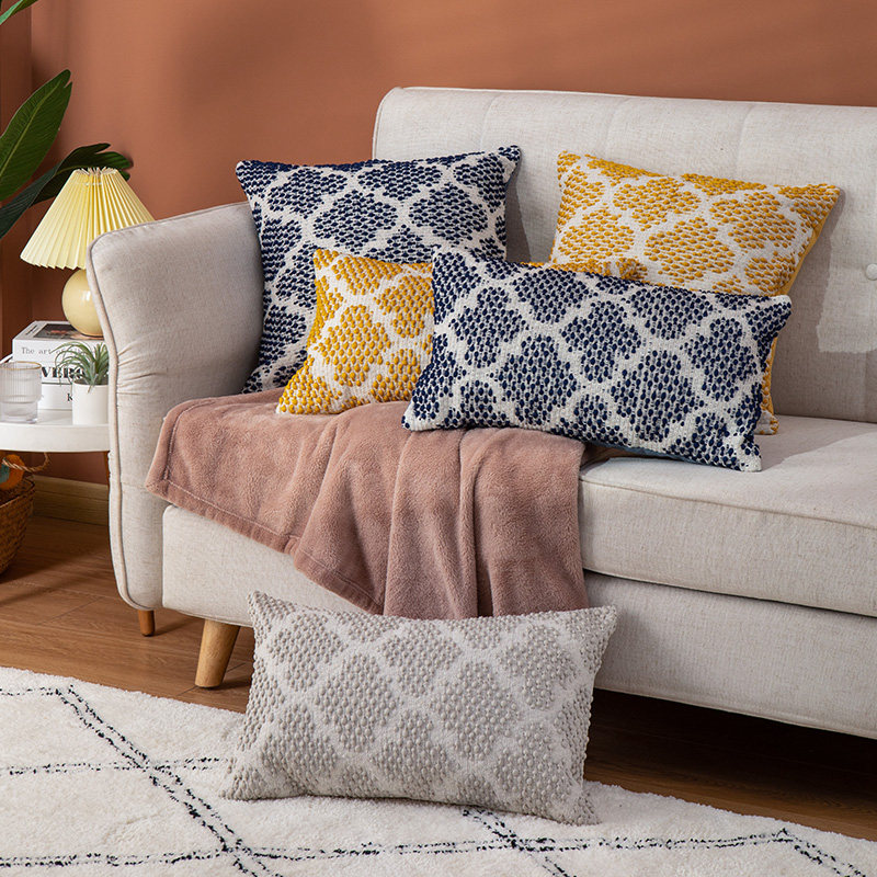 靠垫沙发抱枕拆洗棉线编织现代简约风客客厅办公室靠垫