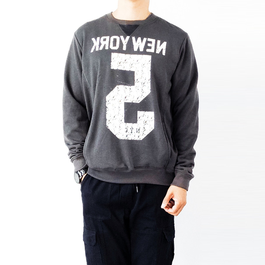 亏本清仓成衣水洗复古做旧款newyork字母潮男卫衣