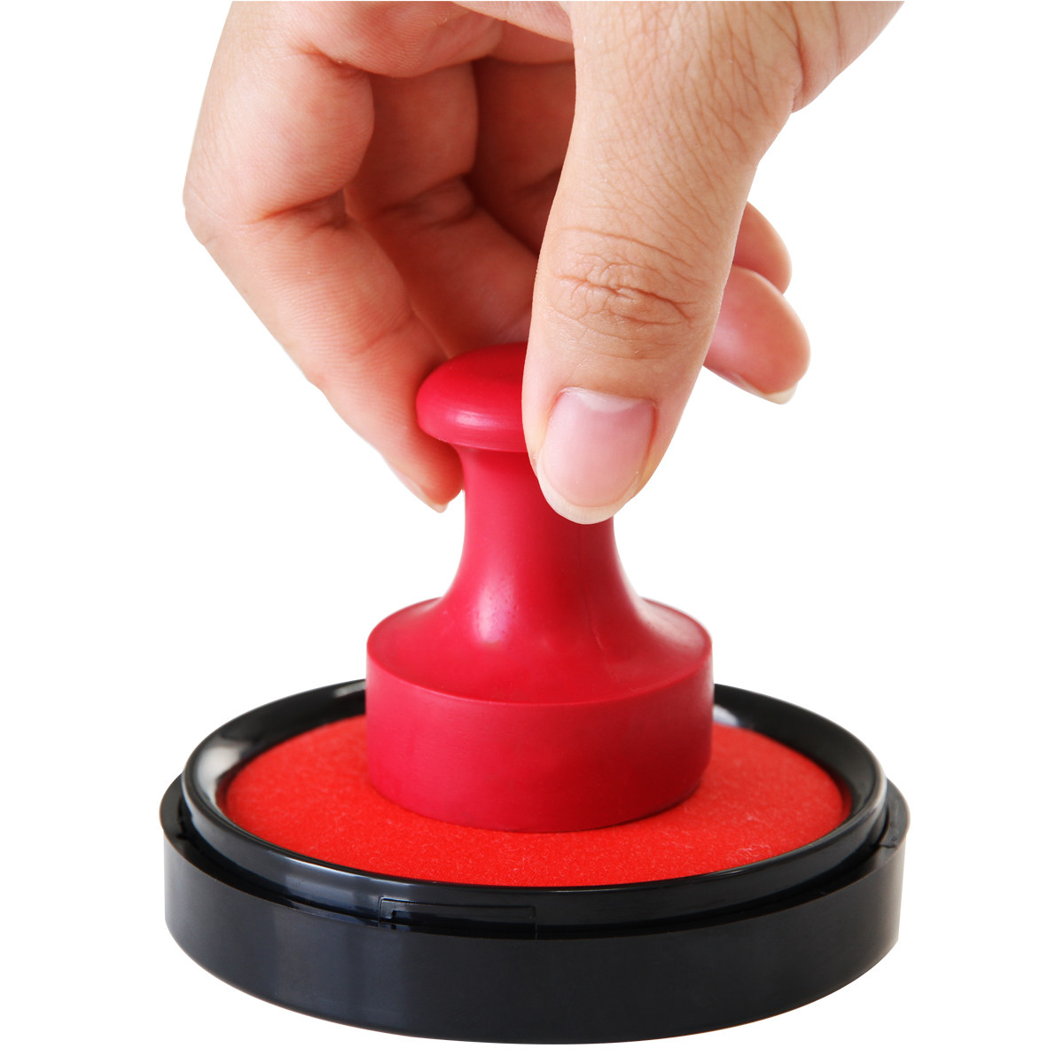 得力快干速干秒印台印章红色印尼印泥补充印油印台