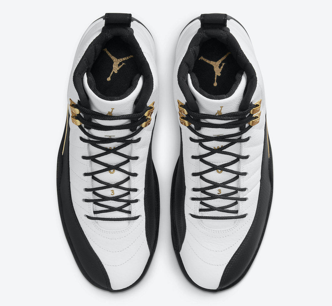 北卡airjordanaj12金扣复刻黑白白金篮球球鞋篮球鞋