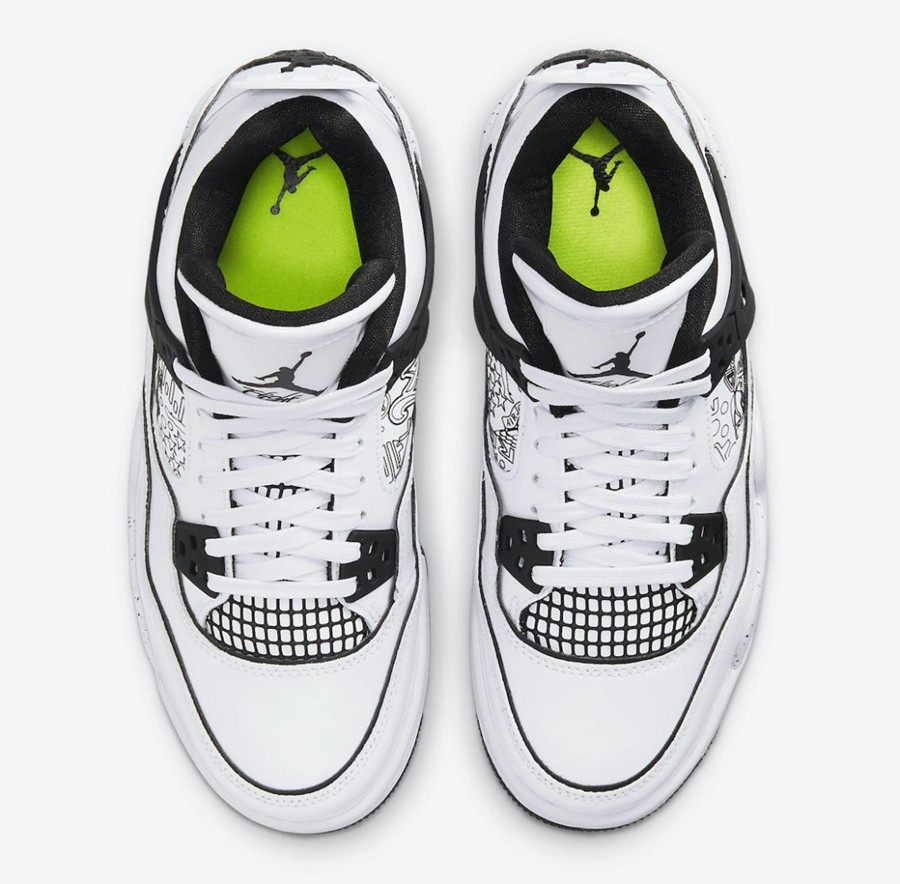 北卡大学airjordan4aj4diy黑白手绘涂鸦篮球鞋dc4101100