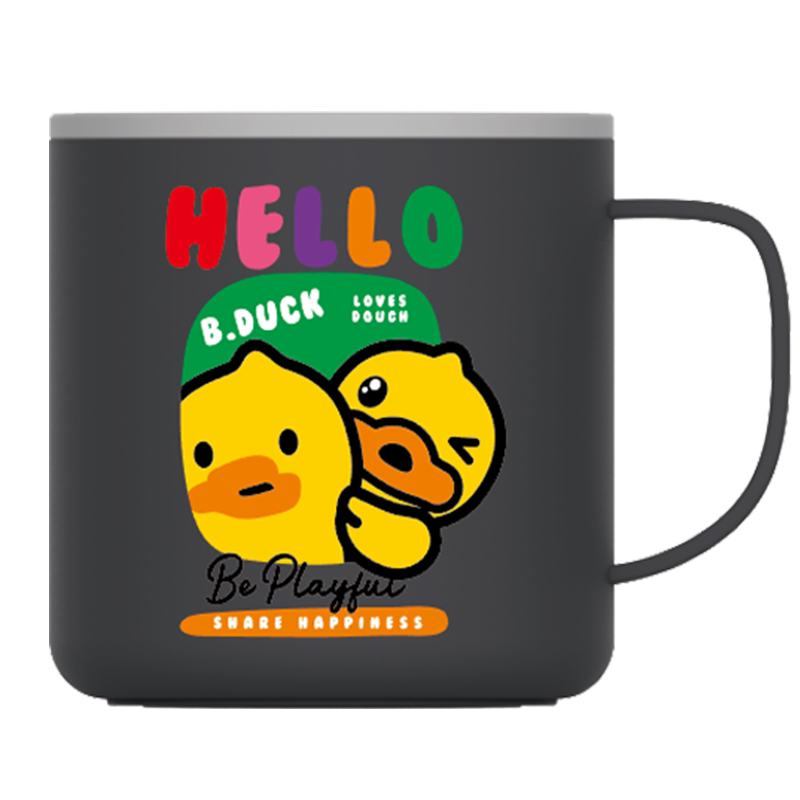 b.duck小黄鸭马克办公室水杯桌面泡茶杯子男女不锈马克杯
