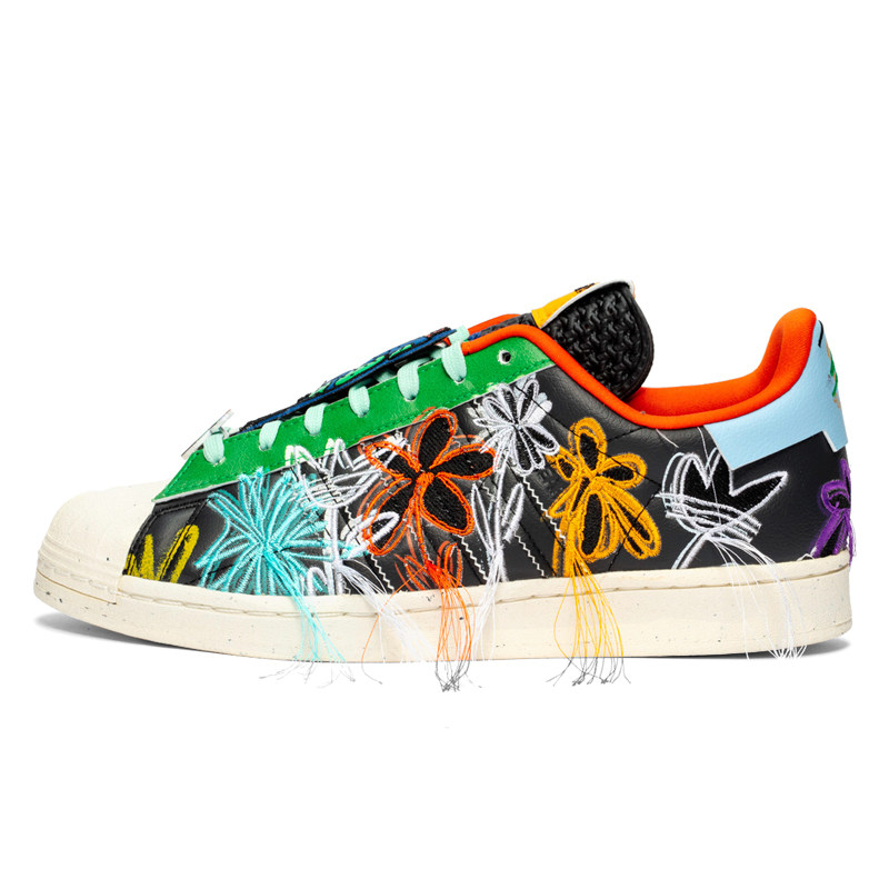 阿迪达斯adidassuperstarsw联名贝壳头刺绣休闲板鞋gx3823板鞋