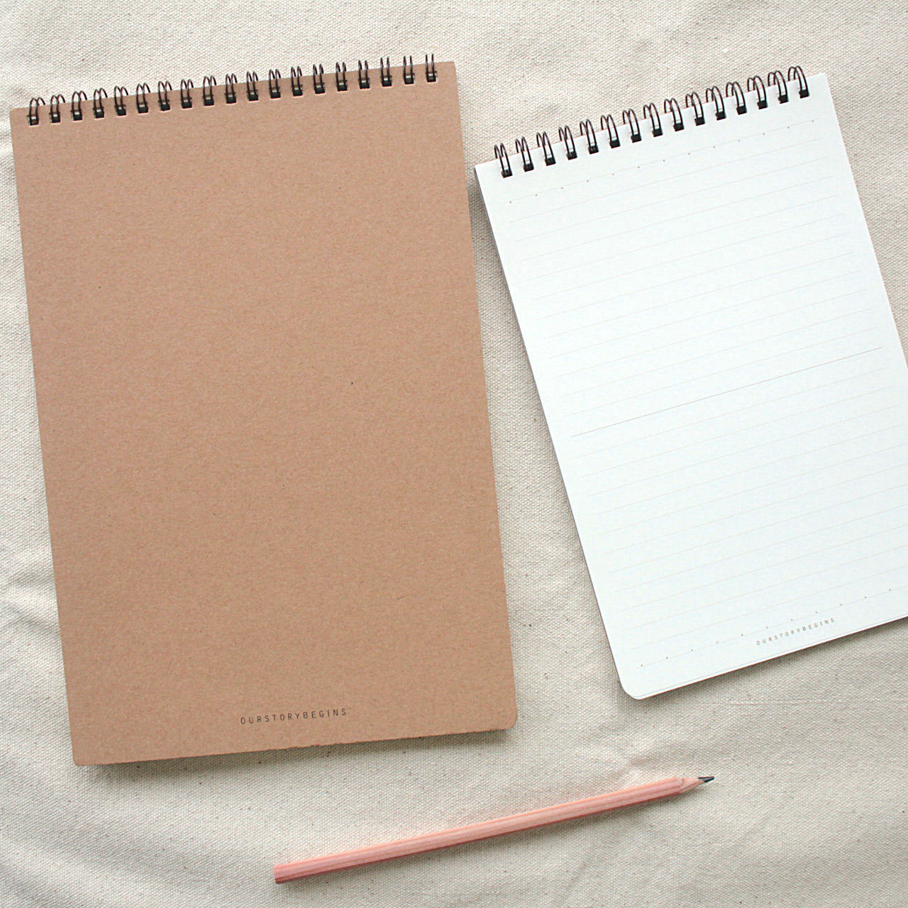 初品牛皮纸线圈本上翻竖翻 无印风简约纯色侧翻螺旋笔记本