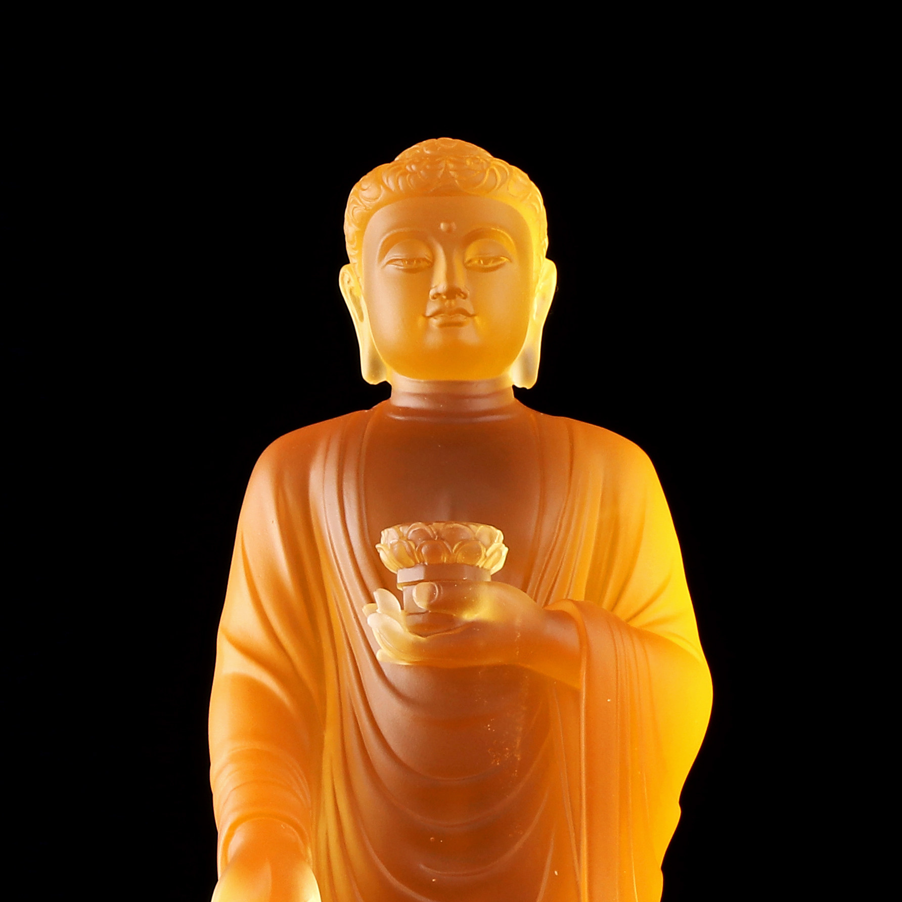 阿弥陀佛摆件台湾古法琉璃东林林大佛像供奉大愿摆件