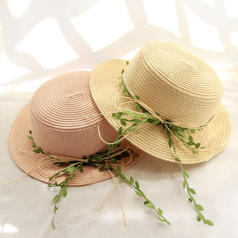 2019新款藤条草帽夏天帽子户外遮阳沙滩亲子帽子