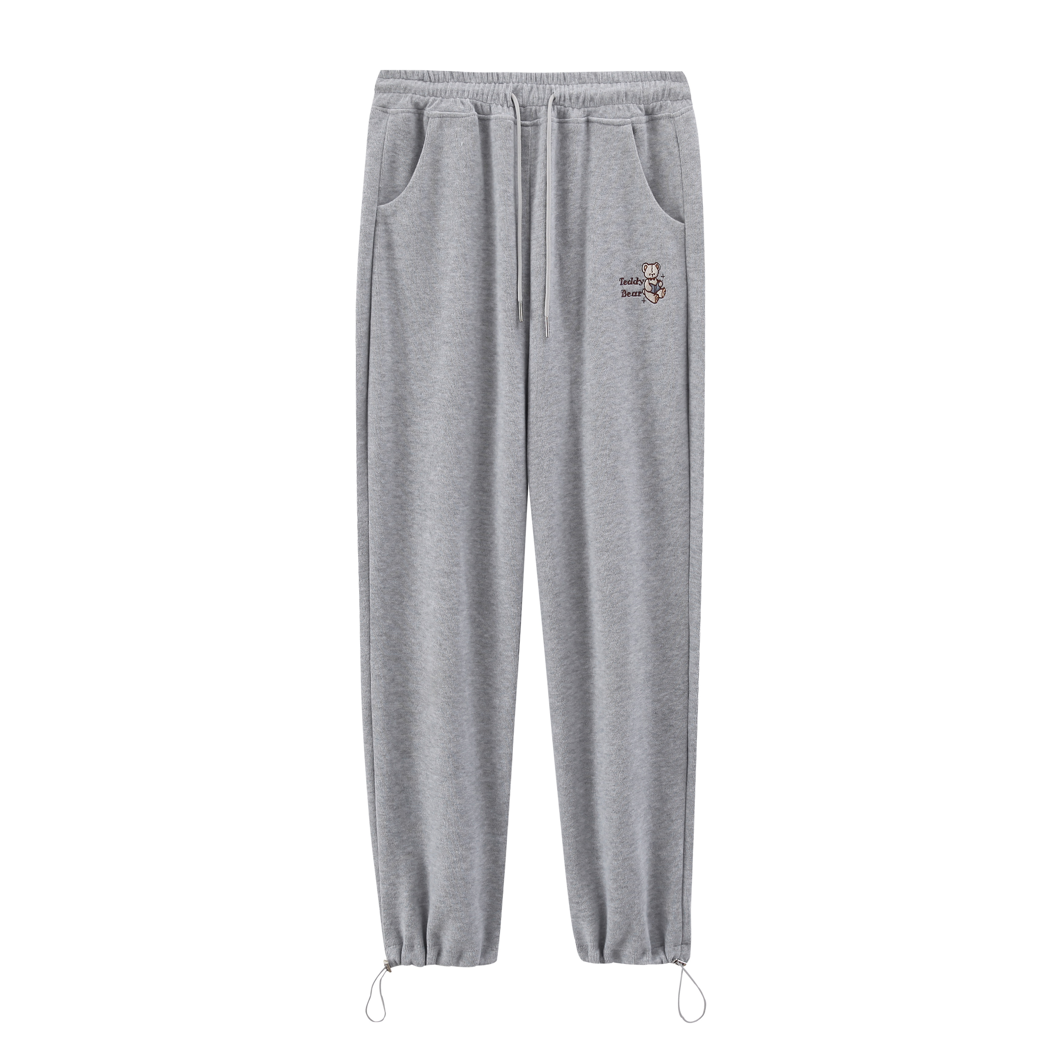 灰色运动裤女春秋秋冬宽松束脚高腰小个子阔腿卫裤