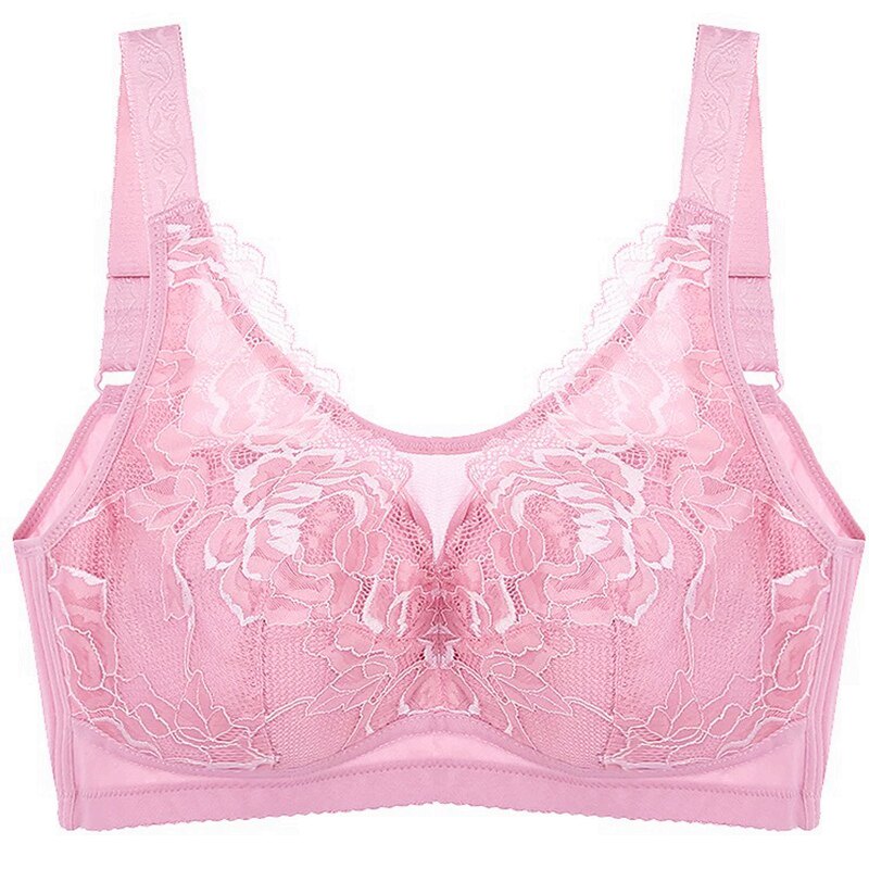 新款超薄全罩杯抹胸式内衣女无钢圈大码文胸聚拢调整型蕾丝胸罩
