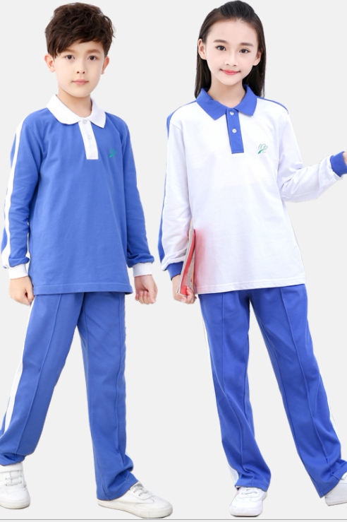 校服深圳小学生秋冬套装男女长袖外套蓝色一条学生校服