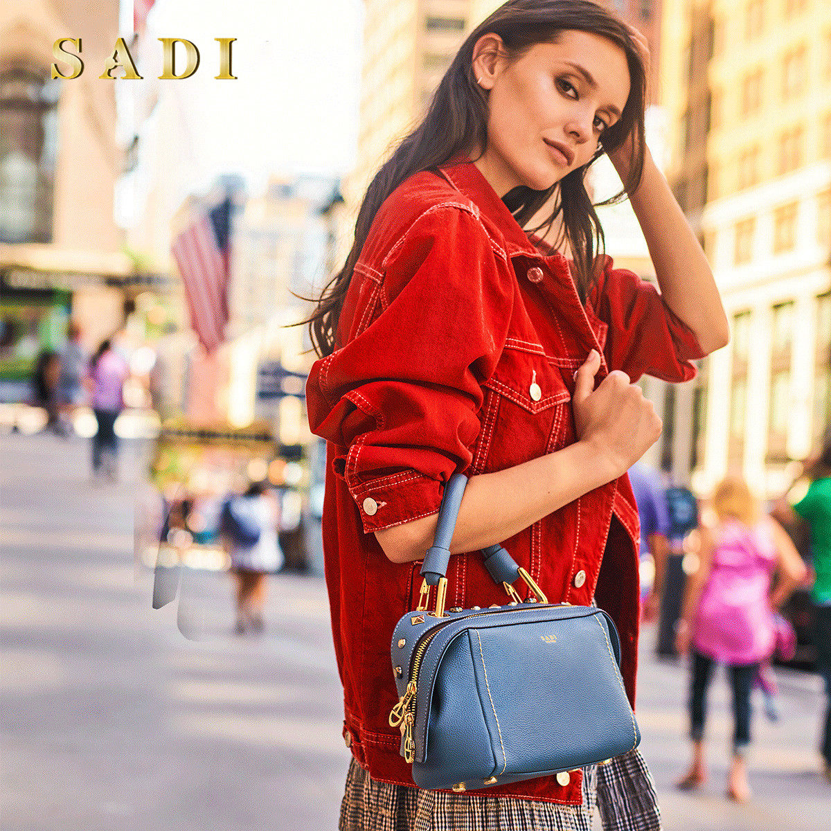 女包sadi萨迪2020潮流新款牛皮皮革波斯顿单肩女士包袋